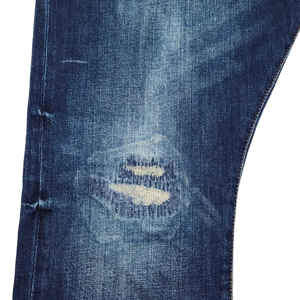 Polo Ralph Lauren Varick Slim Straight Jeans Dark Wash Distressed Mens 34x30 New